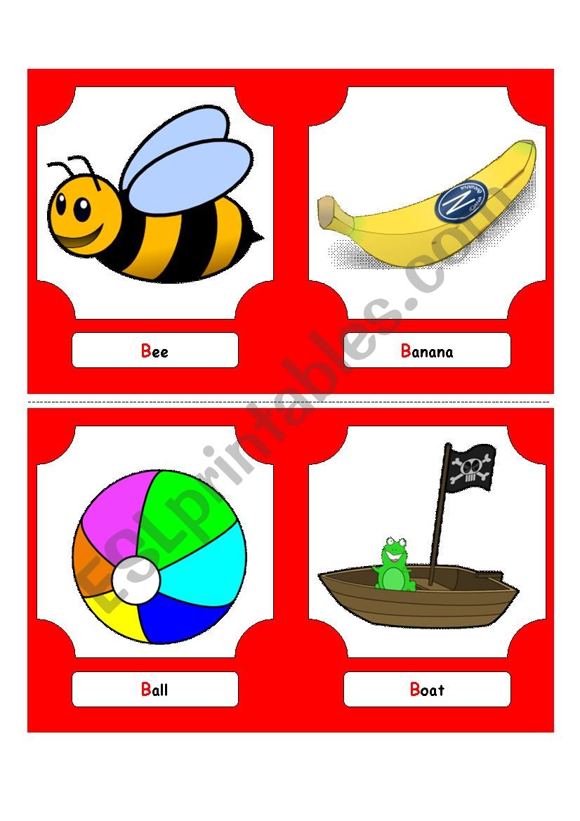 Alphabet Words - B (flash cards)