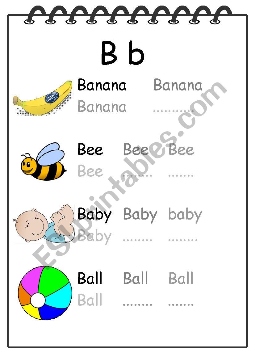 Alphabet Writing Worksheet B worksheet