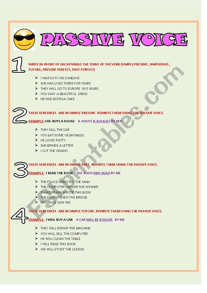 PASSIVE VOICE worksheet