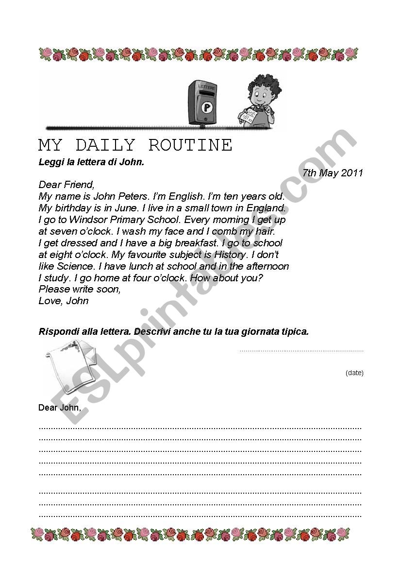 my daily routines worksheet