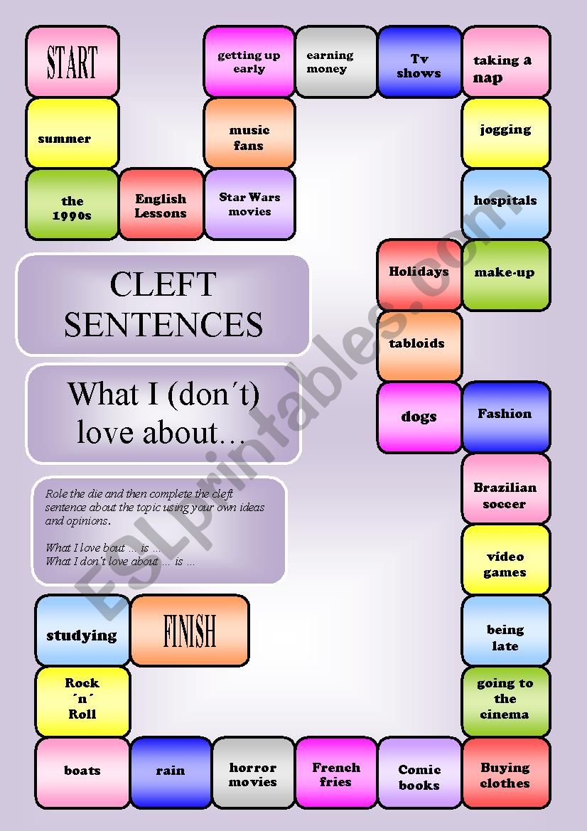 Cleft Sentence worksheet