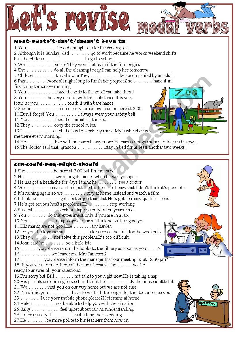 Lets revise Modal Verbs worksheet