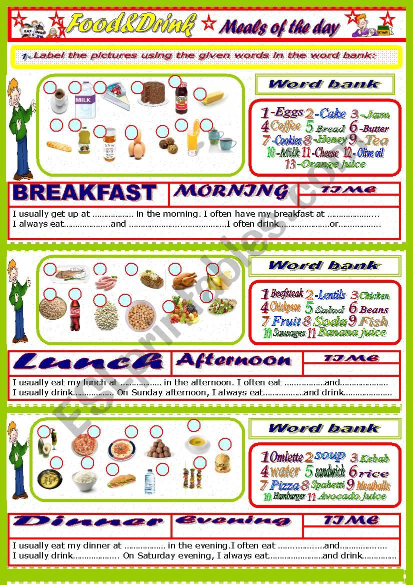 Meals of The Day worksheet