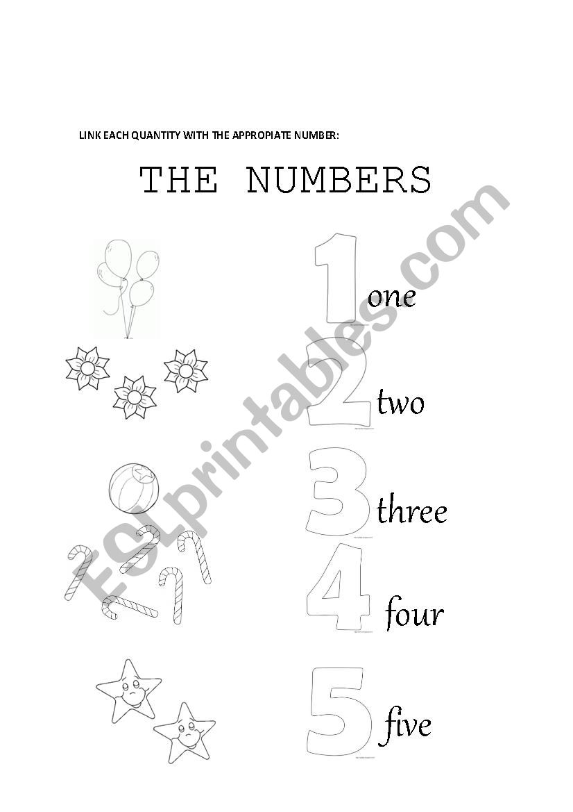 NUMBERS worksheet