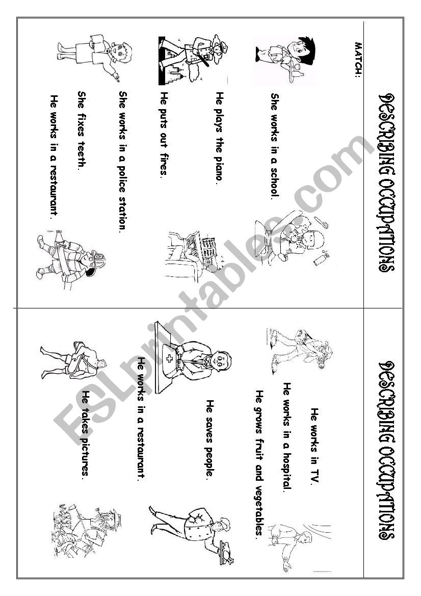 Occupations worksheet