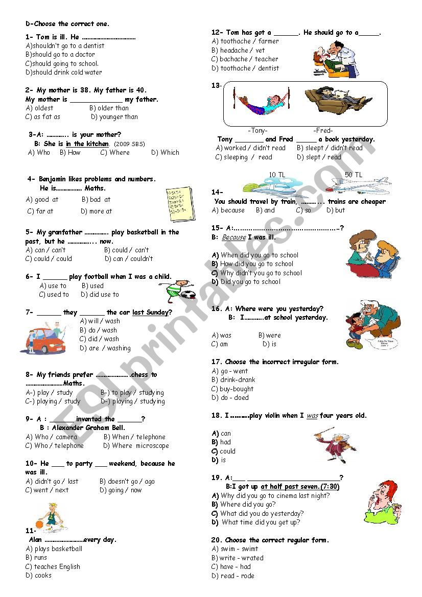 General Revision worksheet