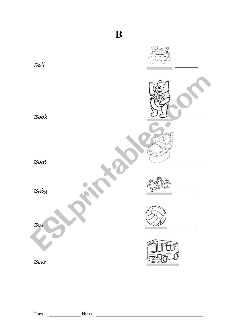 Letter B worksheet