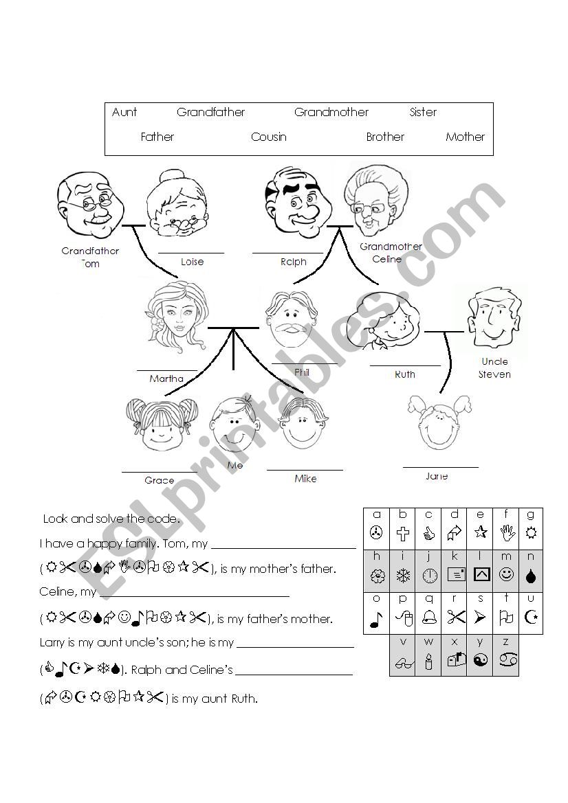 Family Members worksheet