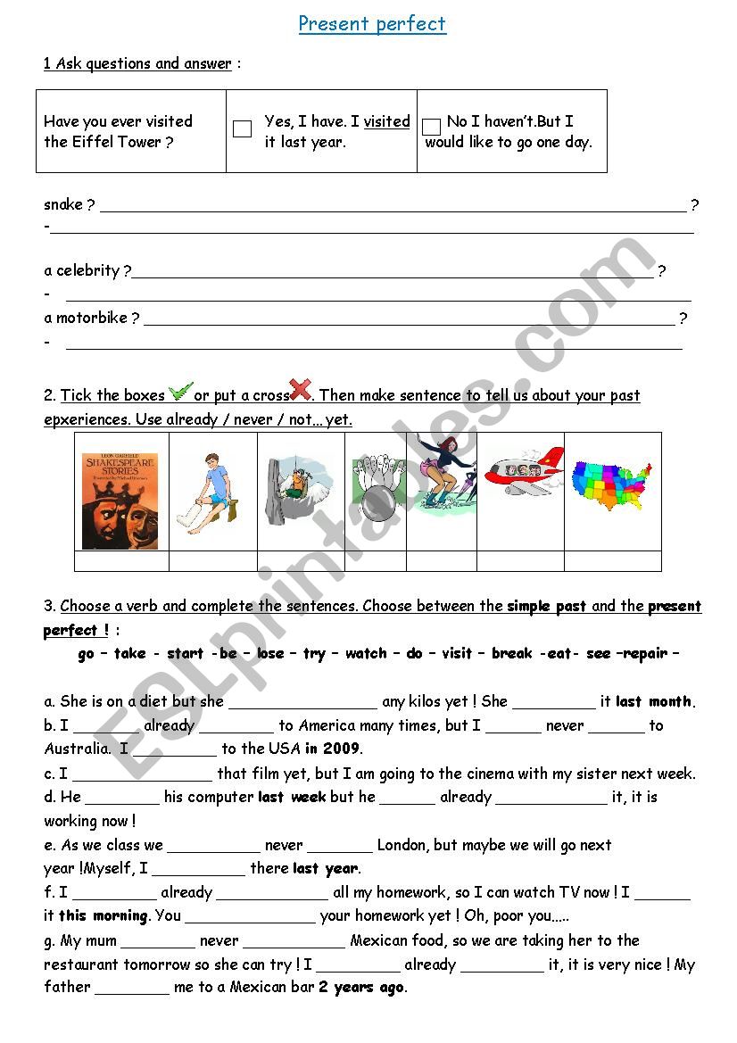 Have you ever...? worksheet