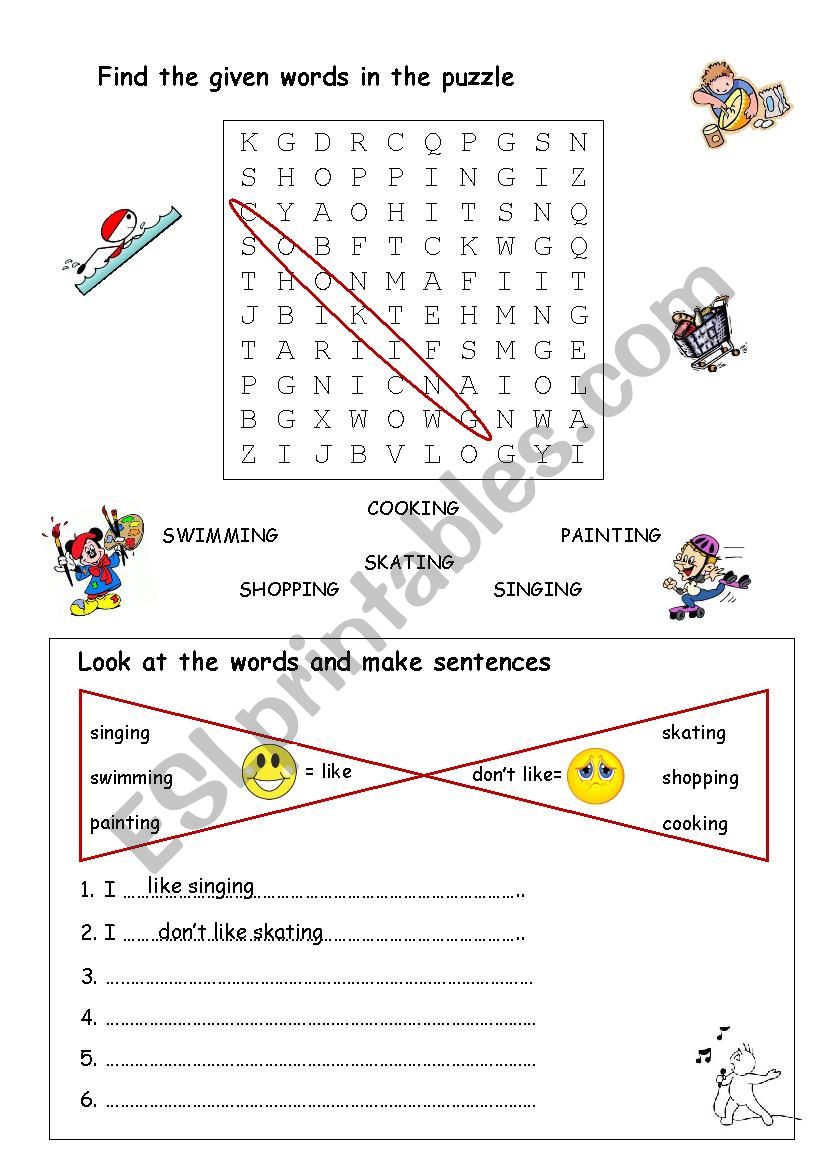 leisure time worksheet