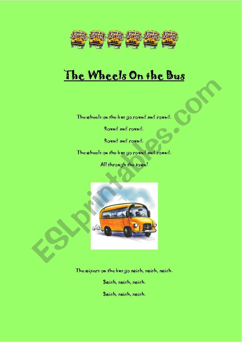 The Wheels On the Bus worksheet