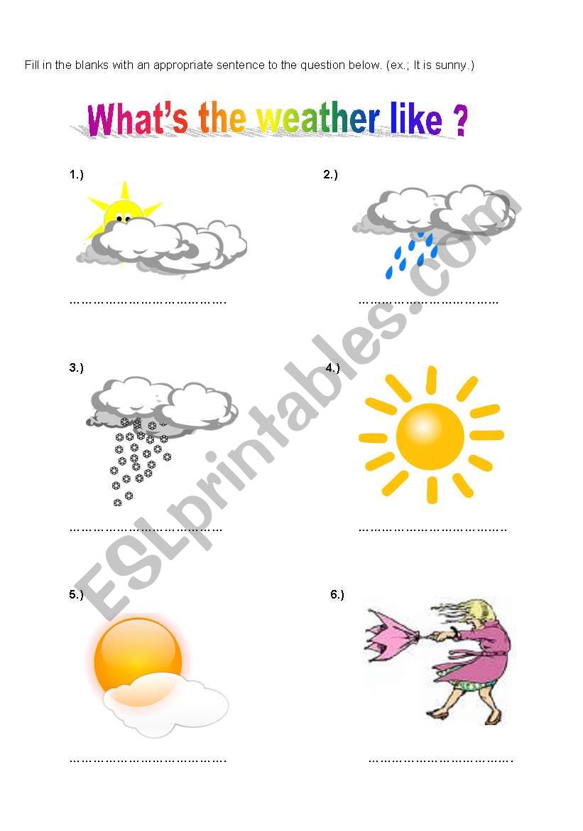 weathers worksheet