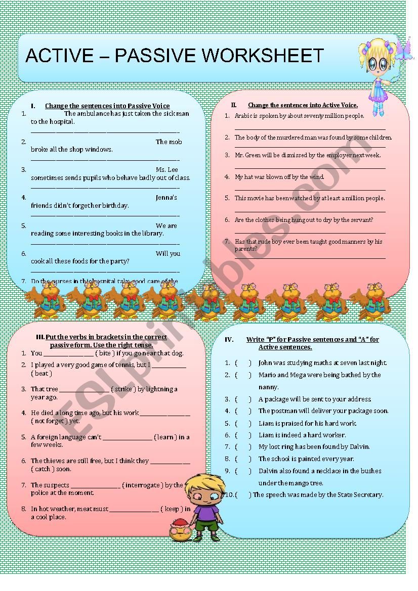 Active Passive  worksheet