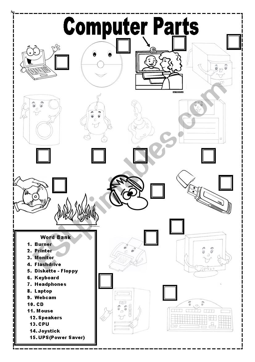 Computer Parts worksheet