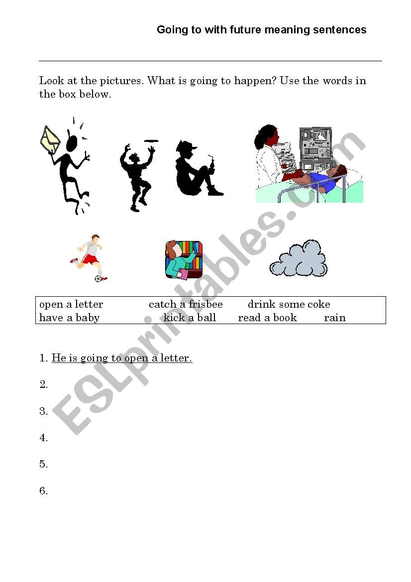 Going To sentences worksheet
