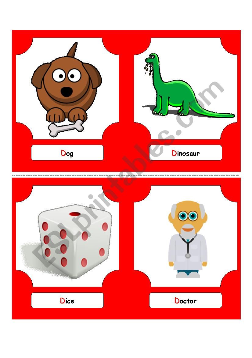 Alphabet Words - D (flash cards)