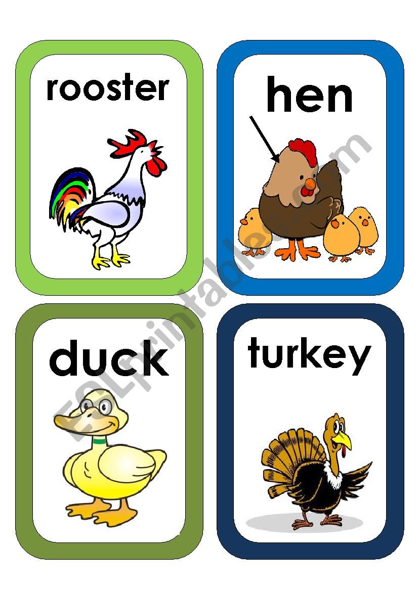 Farm Animals Flash Cards #1 worksheet