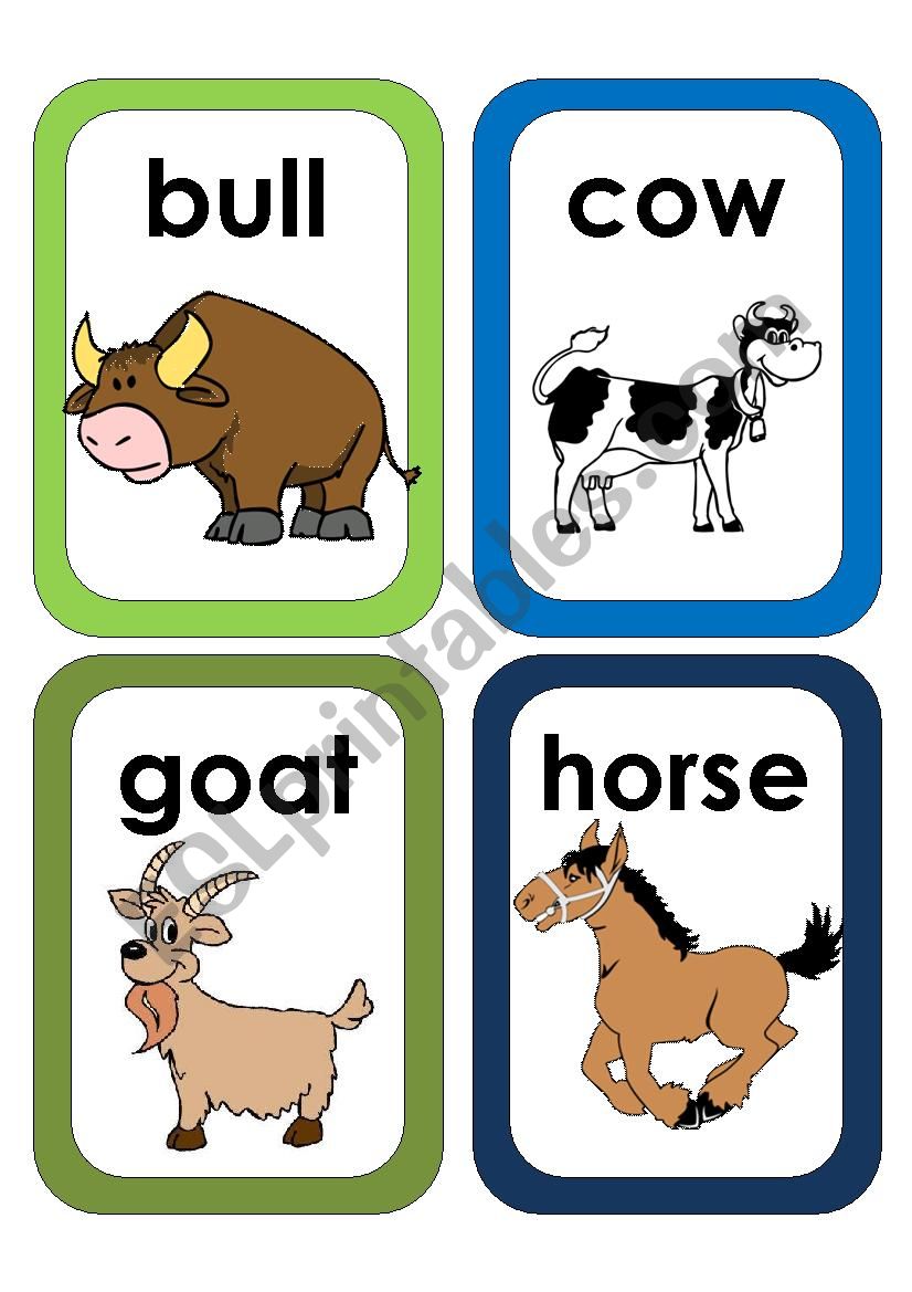 Farm Animals Flash Cards #3 worksheet