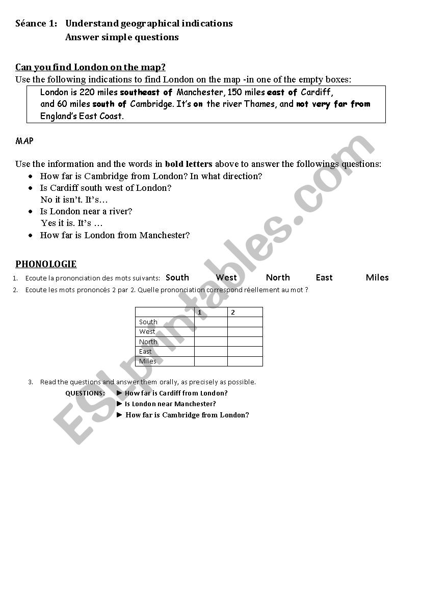 Sightseeing London worksheet