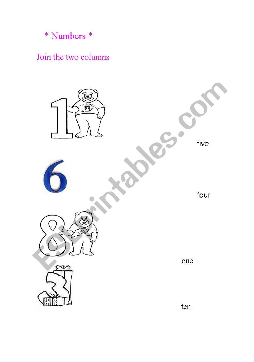 Numbers worksheet