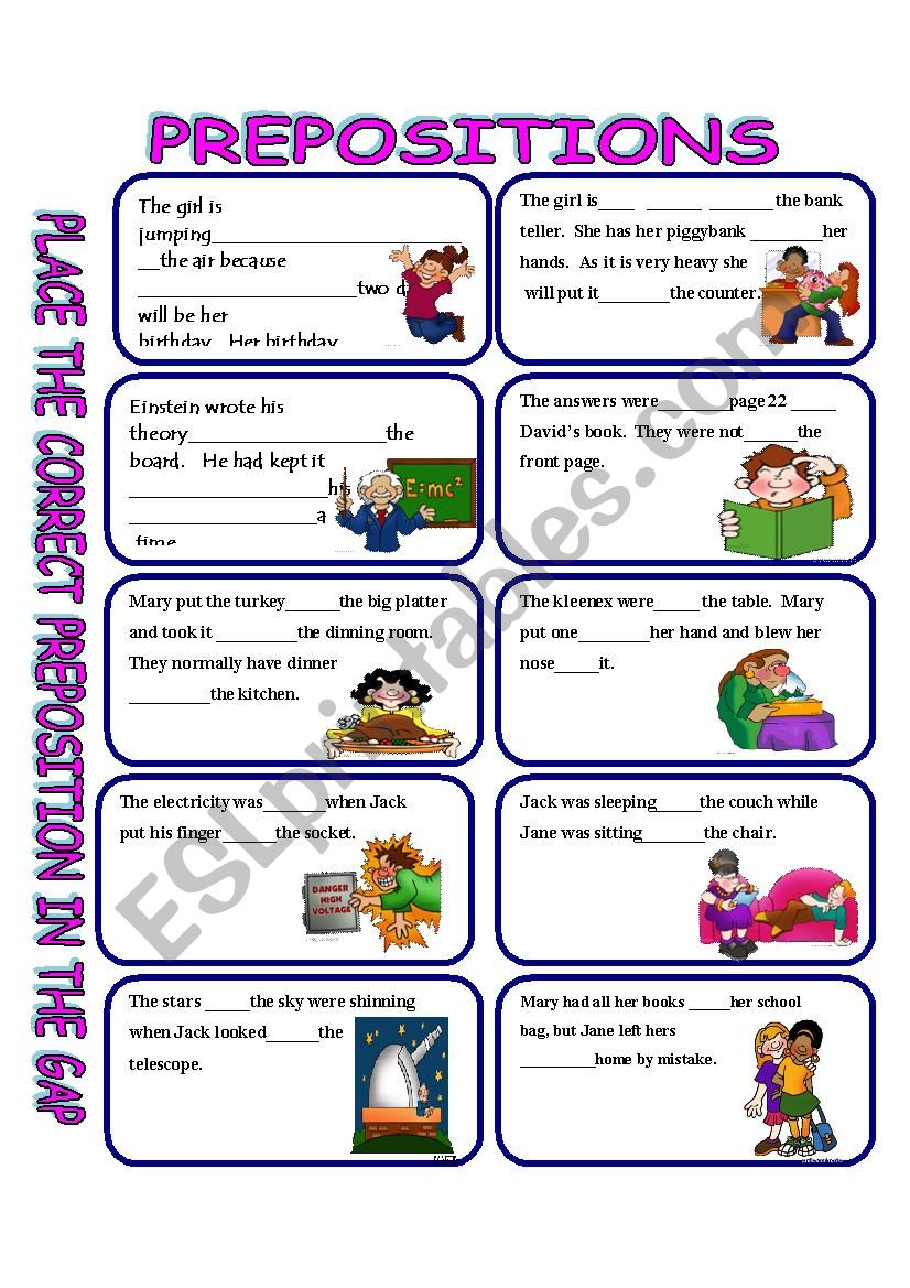 PREPOSITIONS WITH ANSWER KEY worksheet