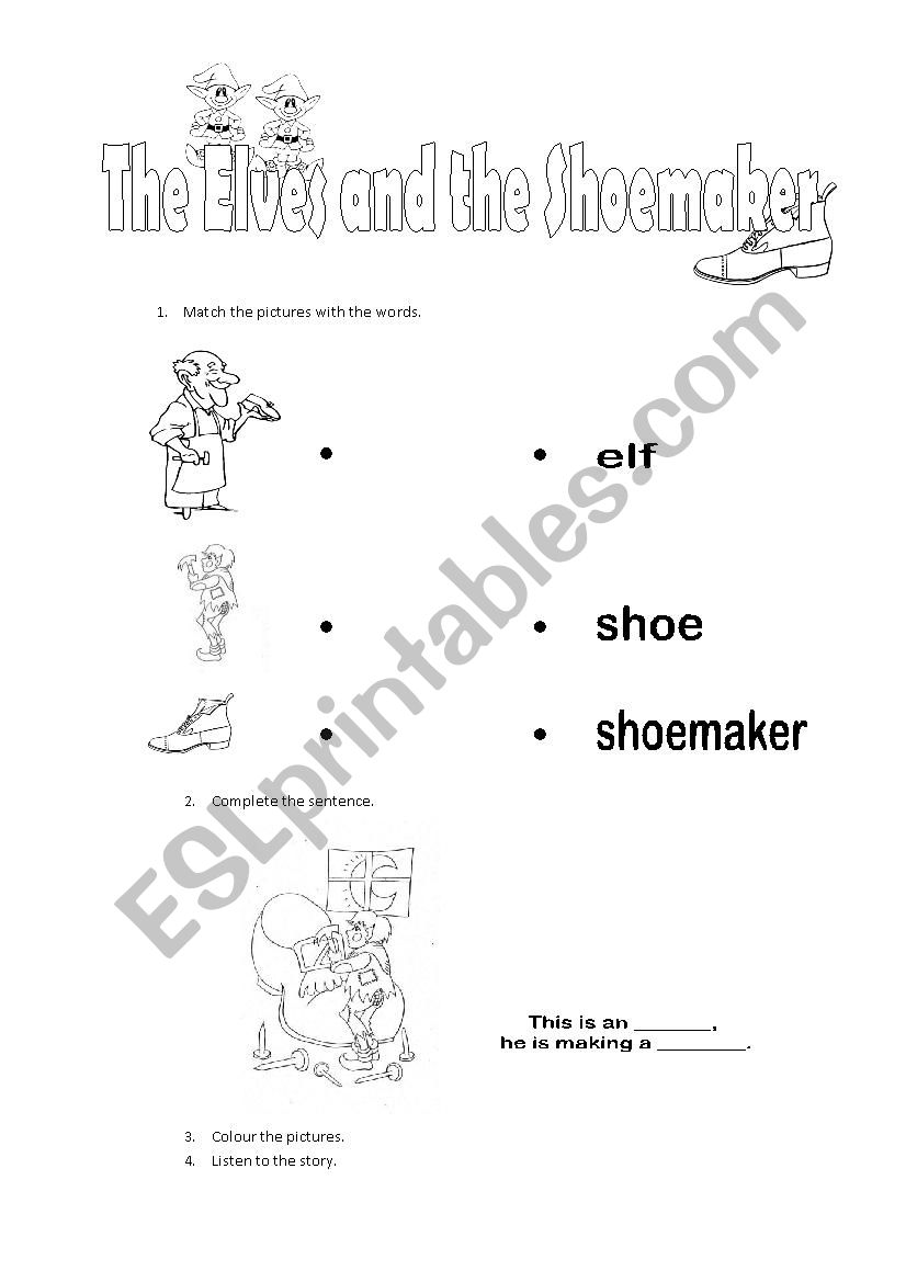Pre-reading activity The Elves and the Shoemaker