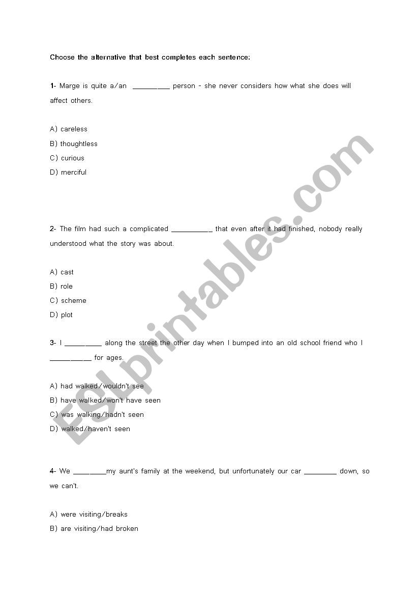ENGLISH LEVEL TEST worksheet