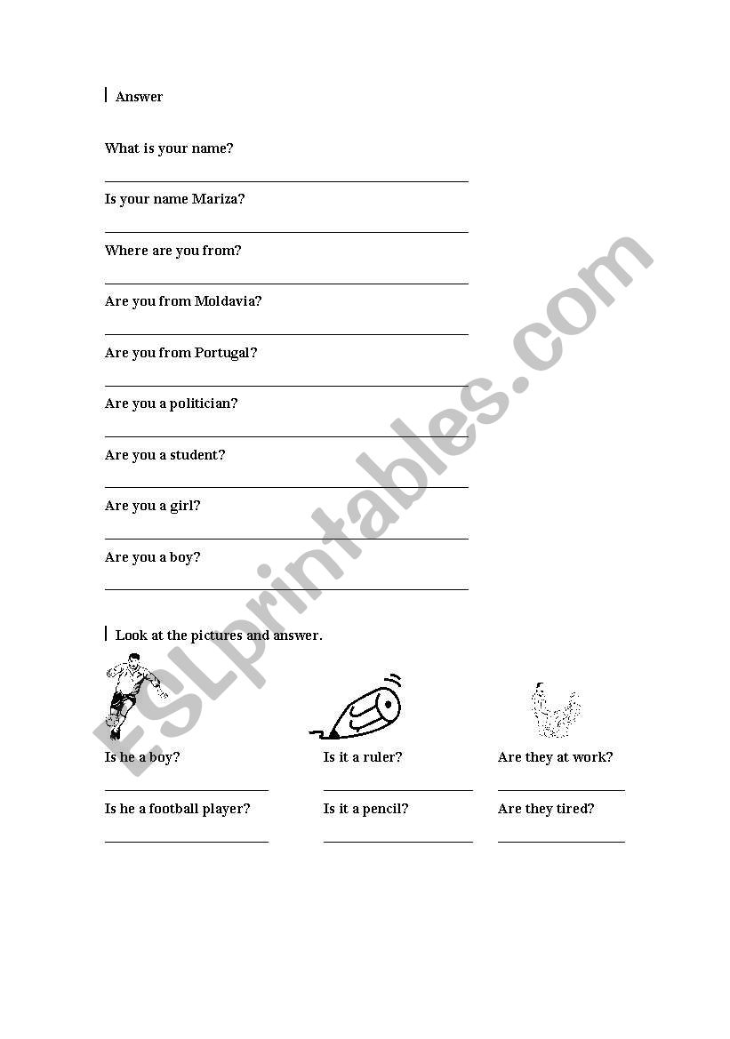 QUESTIONS FOR BEGGINERS worksheet