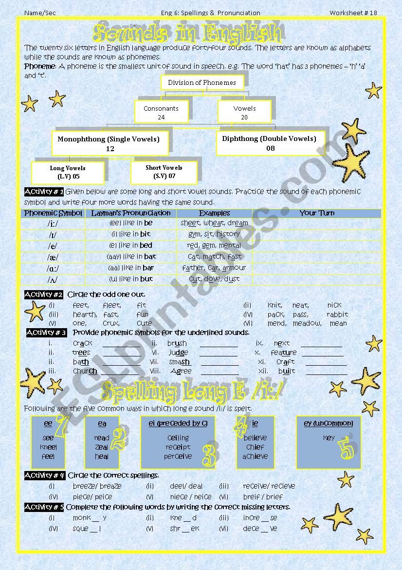 phonics worksheet