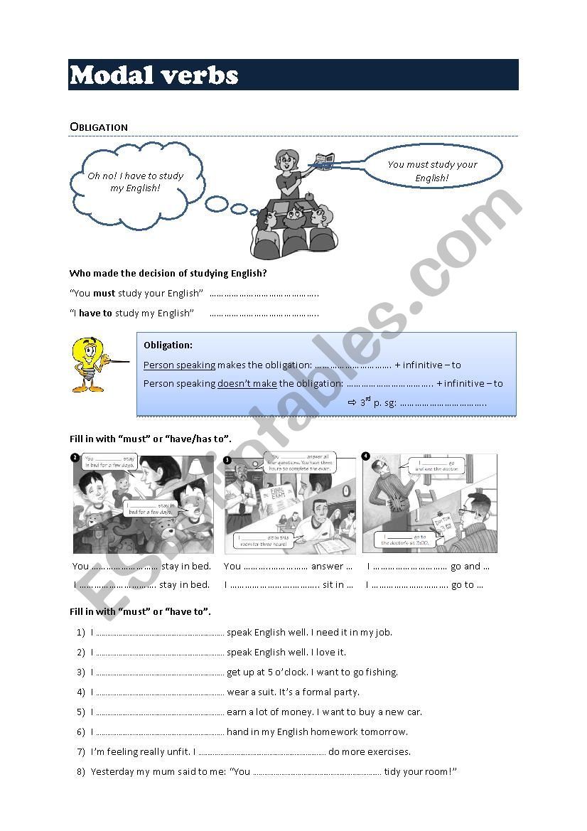 Modal verbs worksheet