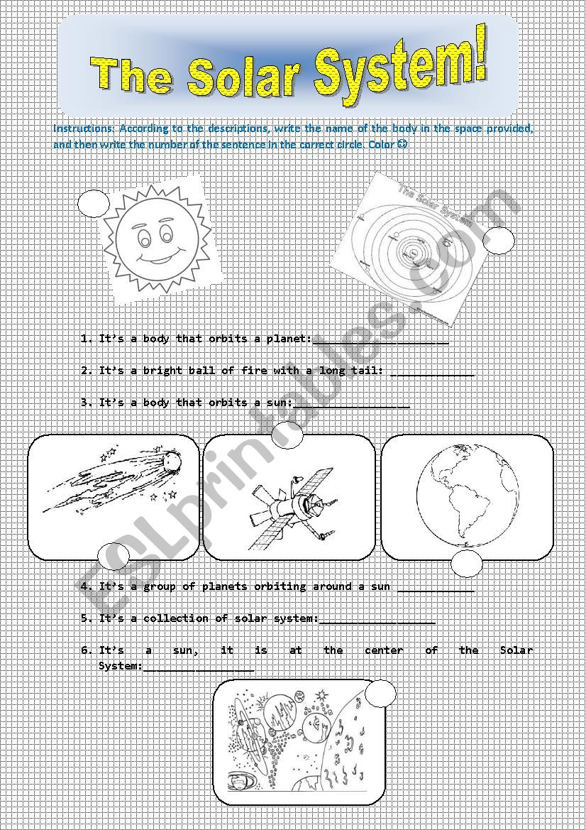 THE SOLAR SYSTEM worksheet