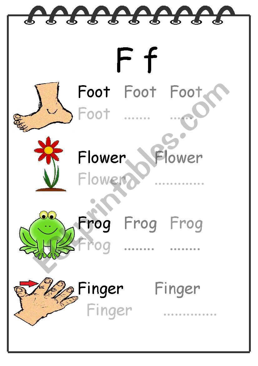 Alphabet Writing Worksheet F worksheet