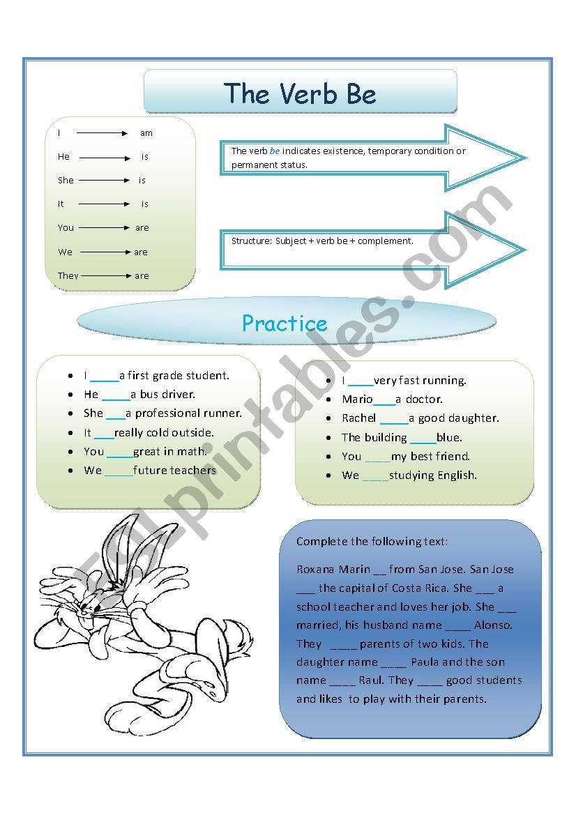 Verb Be worksheet