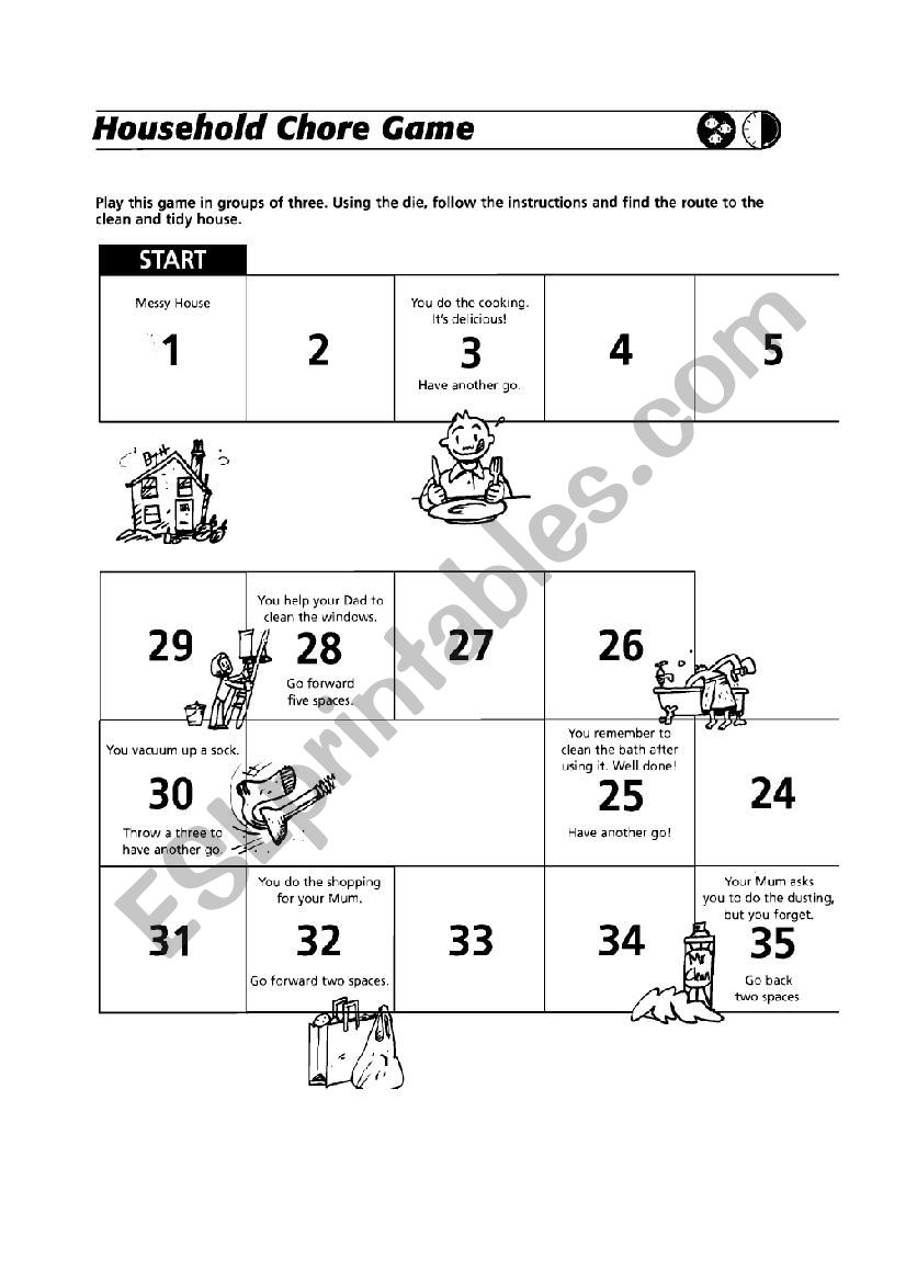 Household Game worksheet