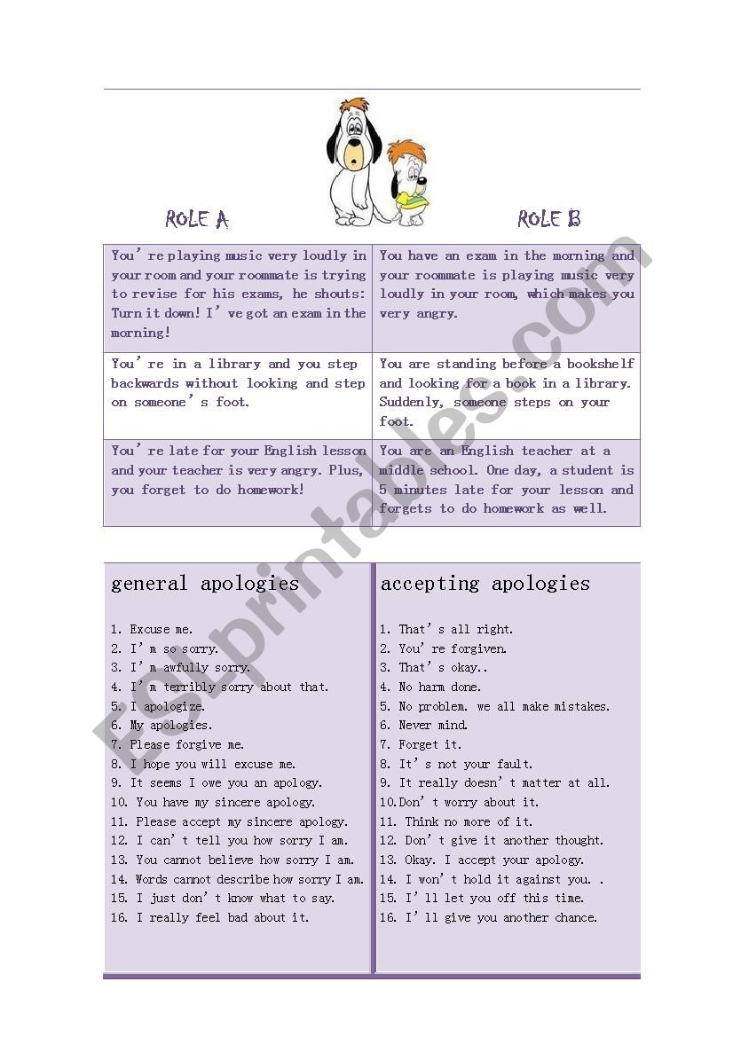 apologise and forgive worksheet
