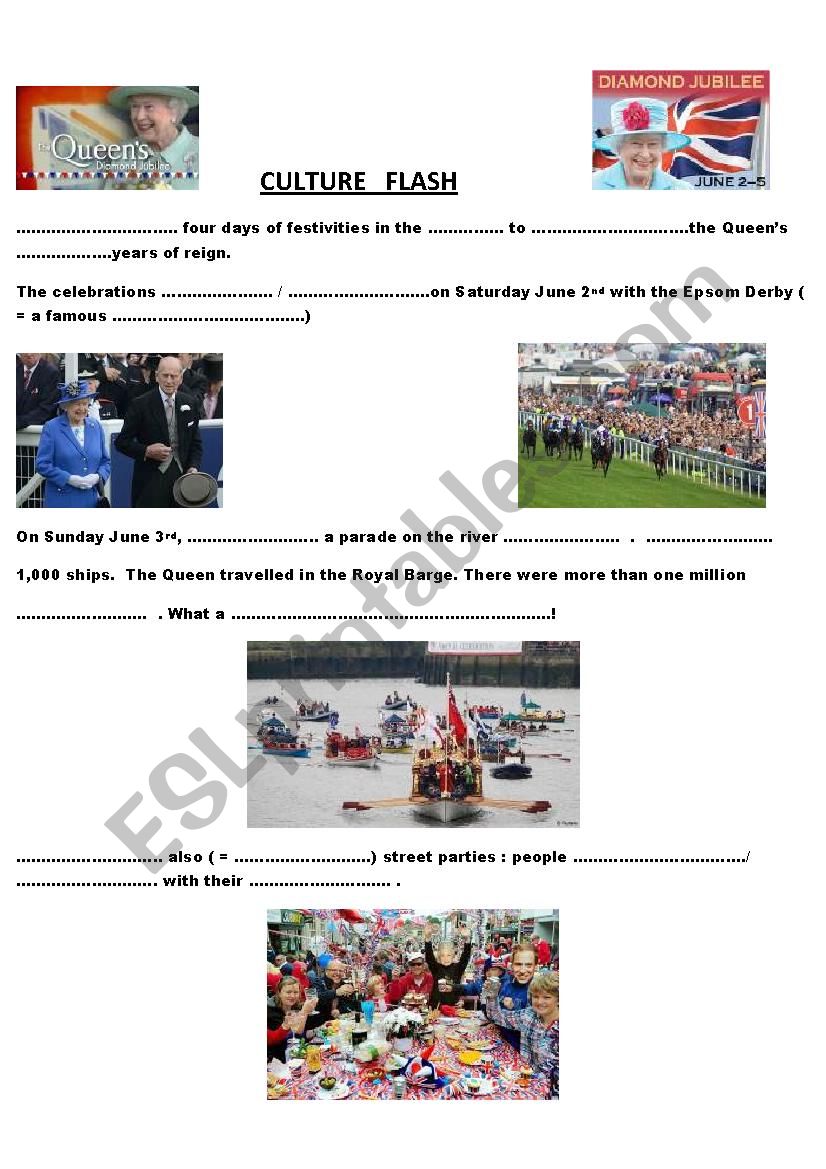 the Queens Jubilee worksheet