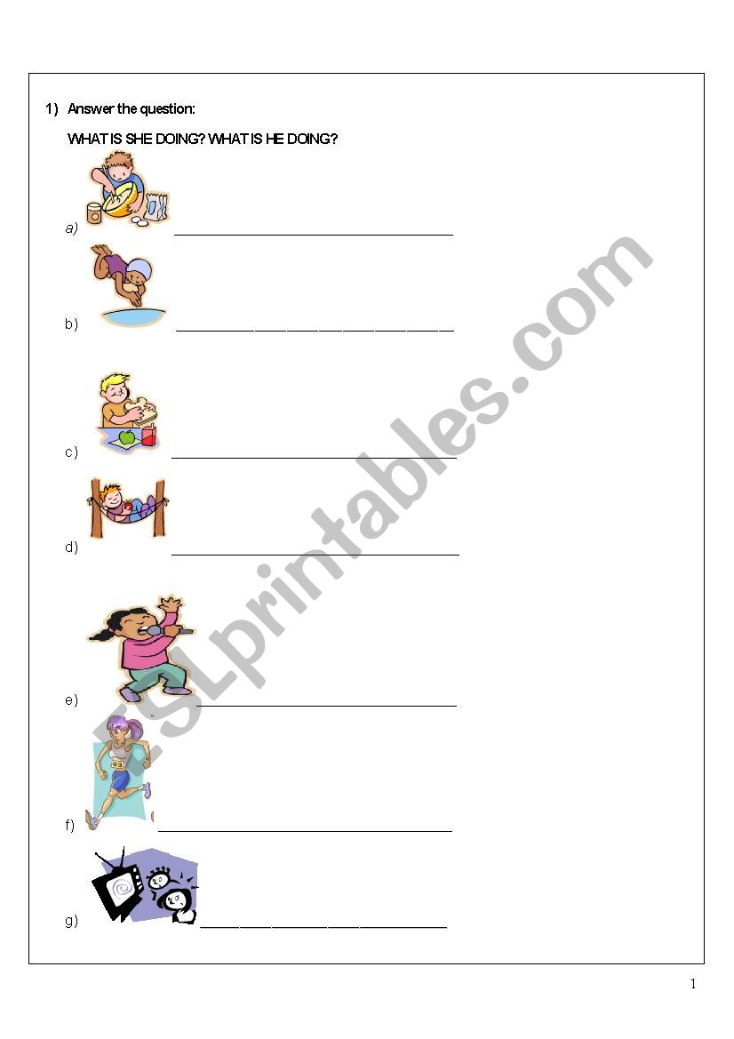 Present Continuous - Kids worksheet