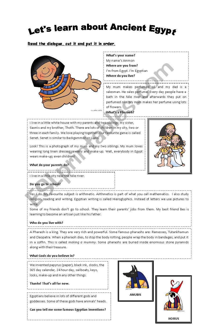 Ancient Egyptians worksheet