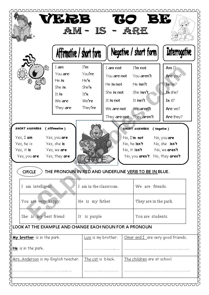 TO BE ( 2 pages ) worksheet