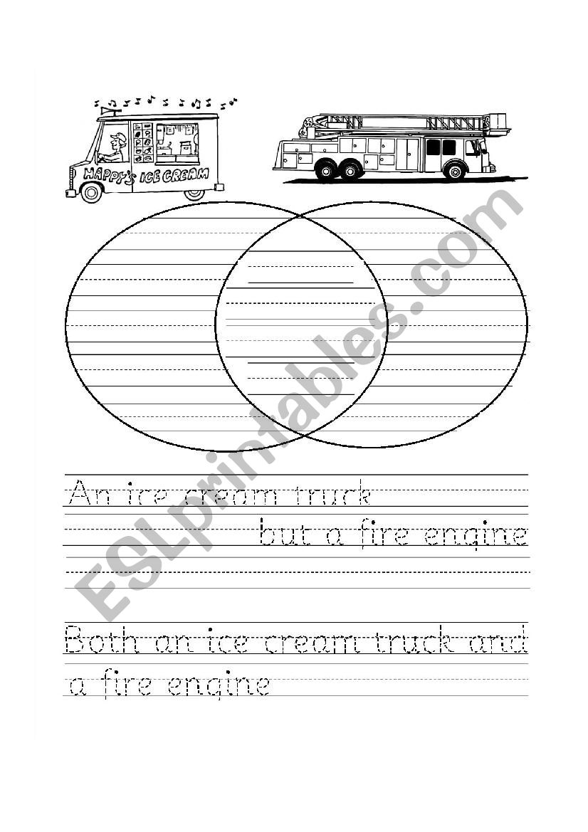 Trucks compare and contrast  worksheet