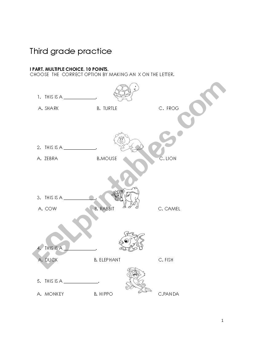 practice third grade worksheet