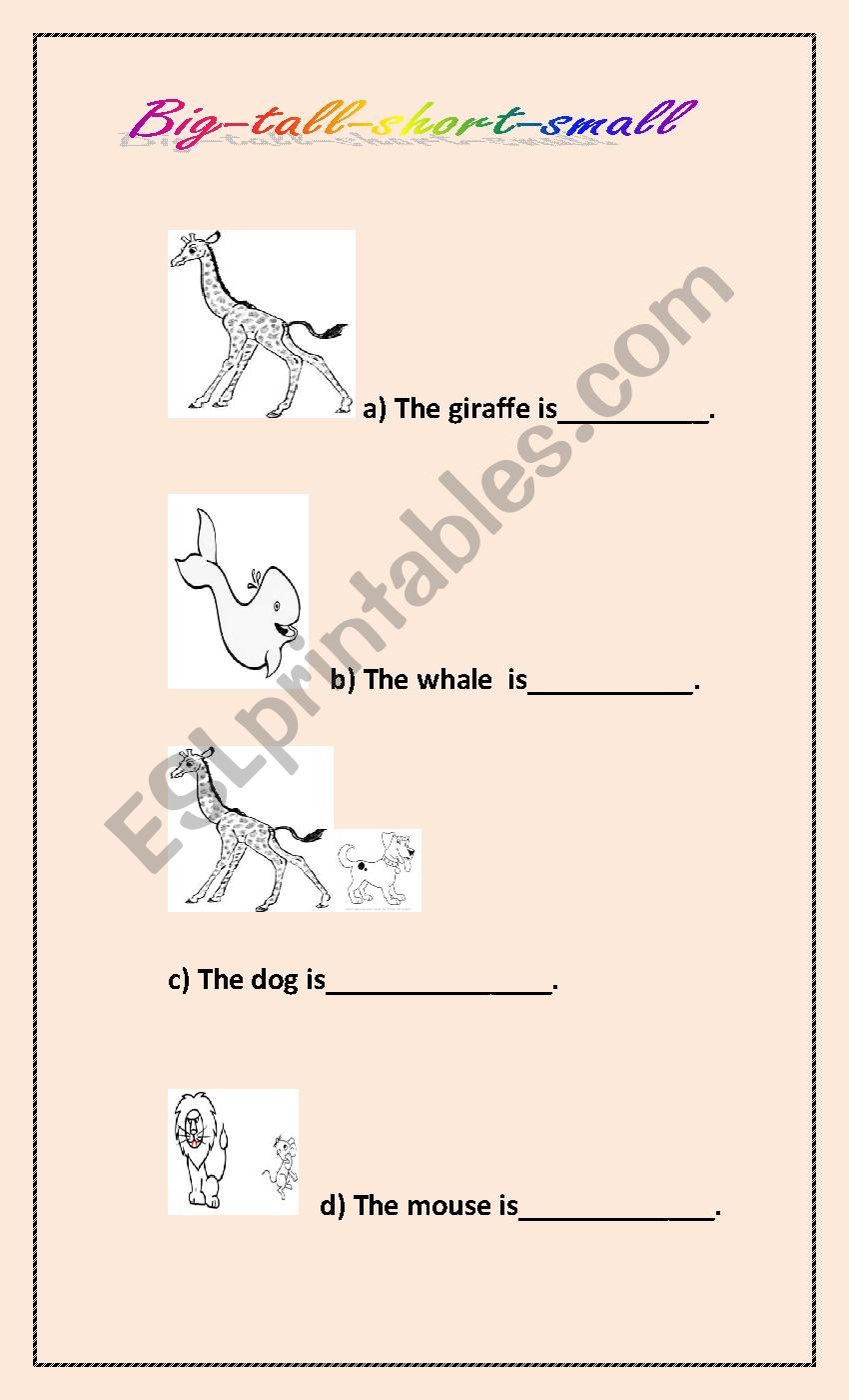 Animals quiz worksheet