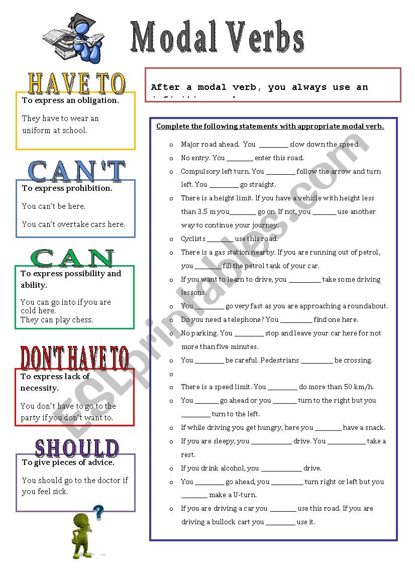 Modal verbs worksheet