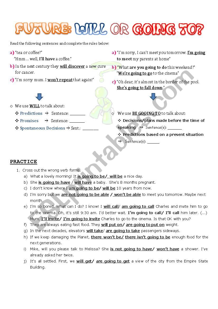 will or going to? worksheet