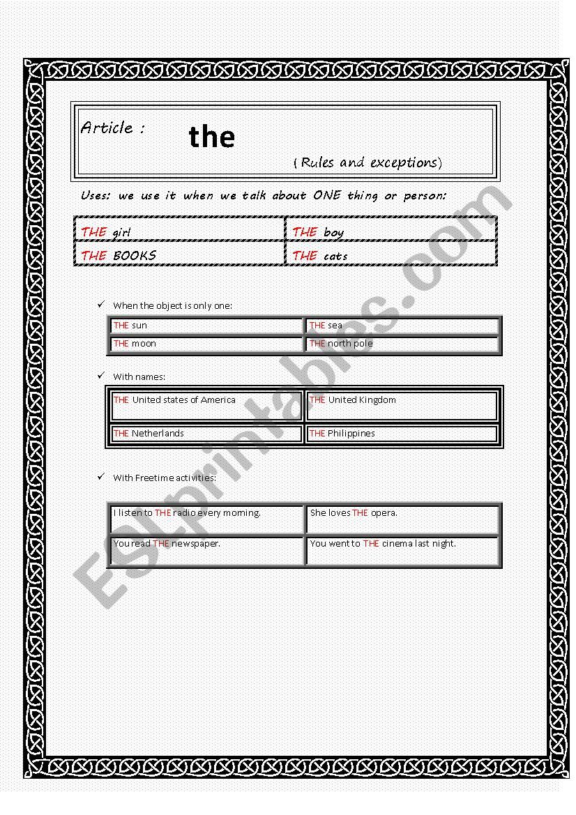 article THE rules and exceptions