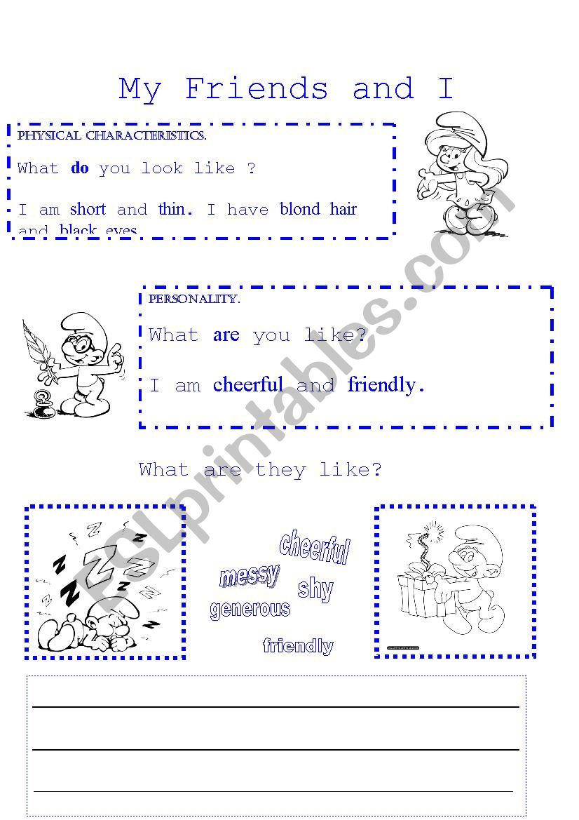 Personality traits worksheet