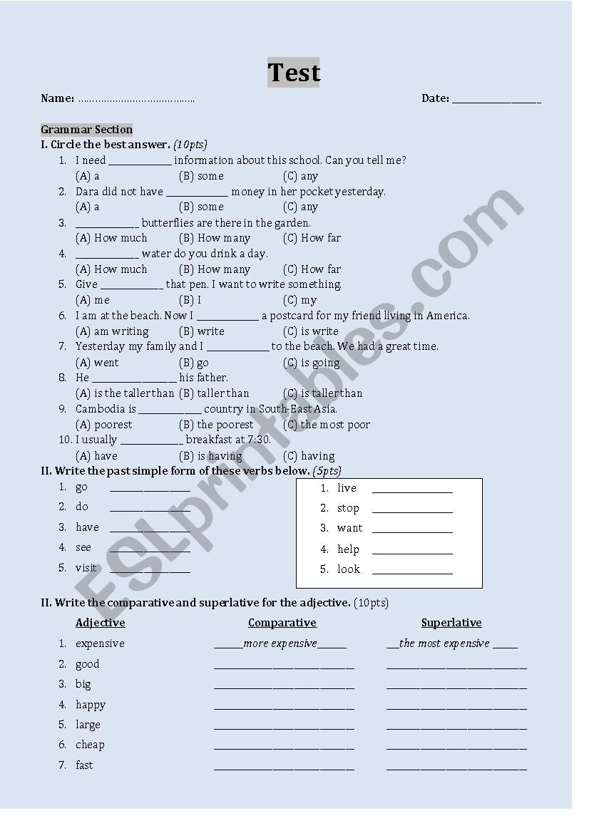 Test worksheet