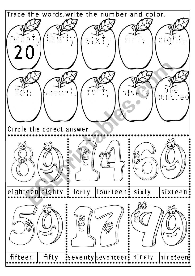 Numbers worksheet