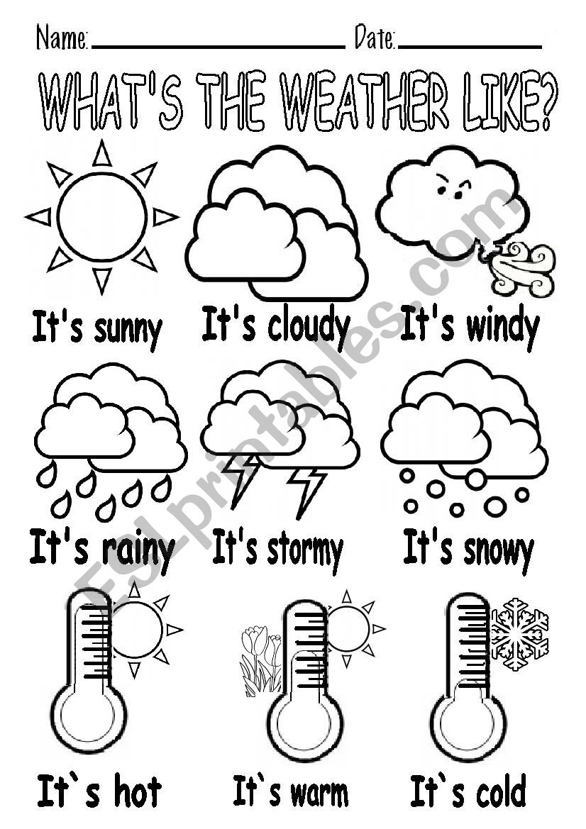 WHATS THE WEATHER LIKE? worksheet