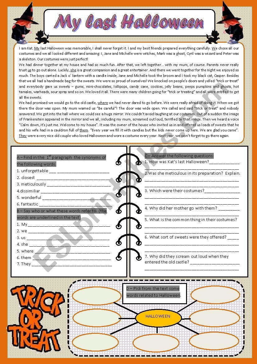 My last Halloween worksheet